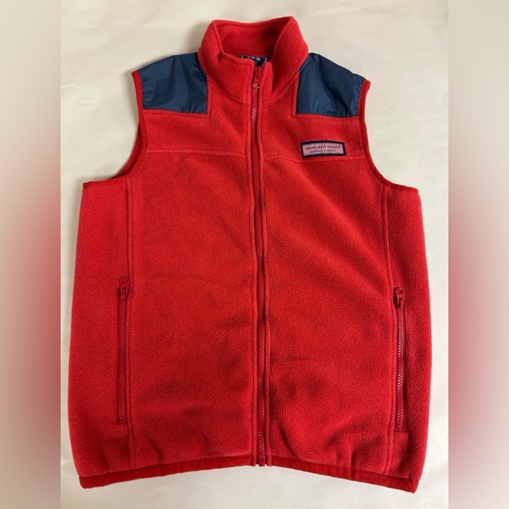 BUNDLE Vineyard Vines boys vest- red and navy vests (2 items)  both size large